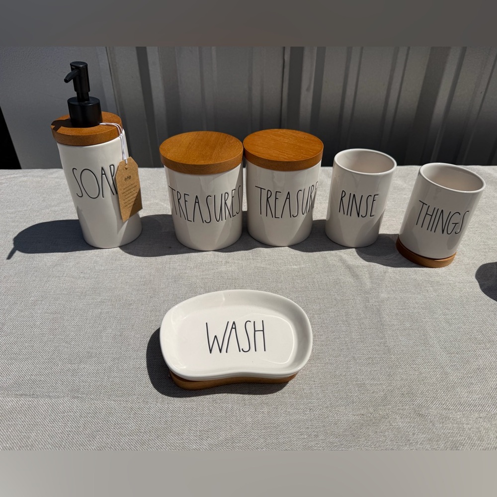 Rae Dunn Bathroom Set 6 pcs - Picture 3 of 3